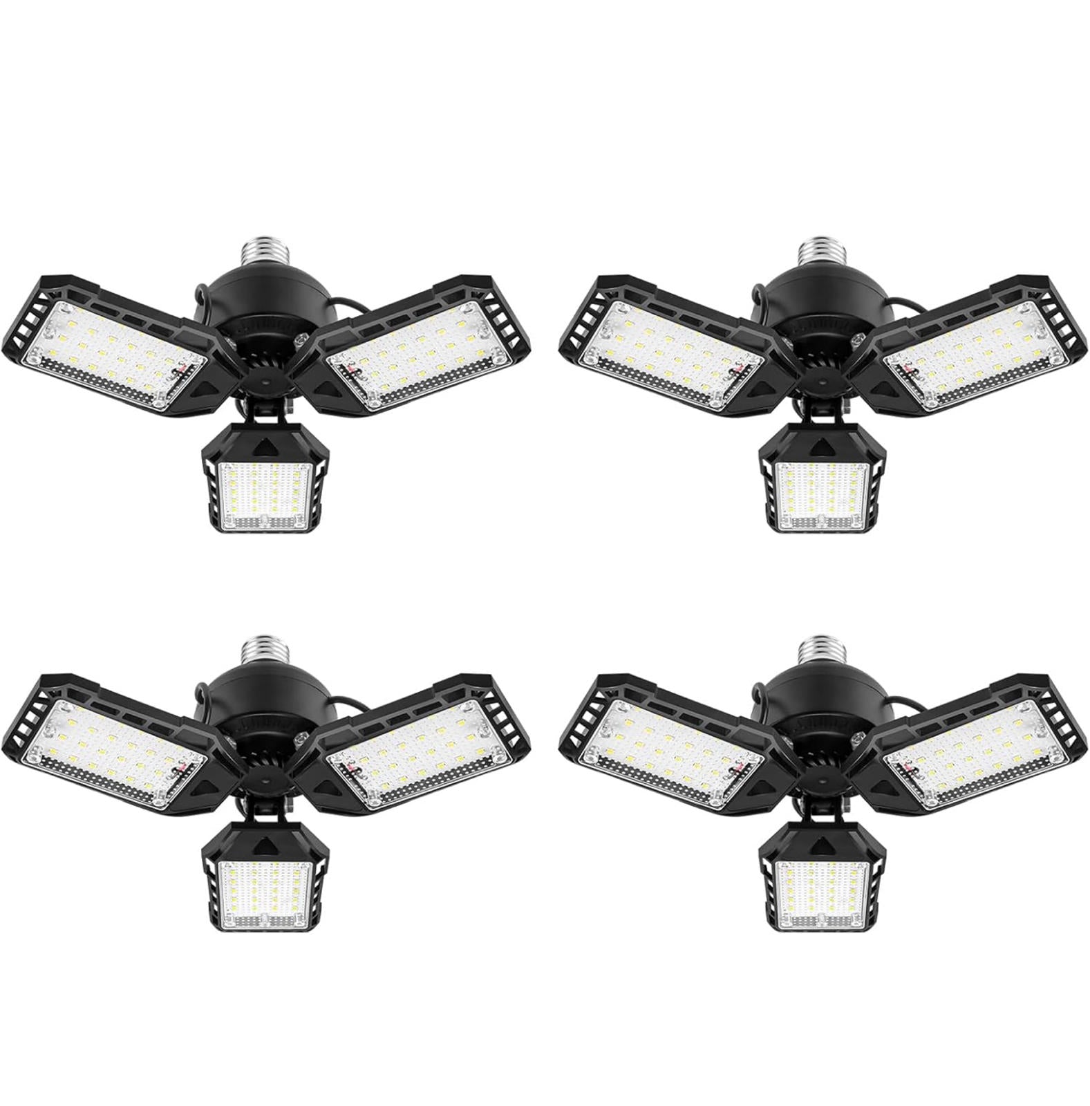 (MSRP $39.99) Aoretic 4‑Pack 80 W LED Garage Bulbs – 8000 LM, Deformable Panels