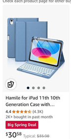 (Open box, new) iPad 11th 10th Generation Case with Backlit Detachable Keyboard