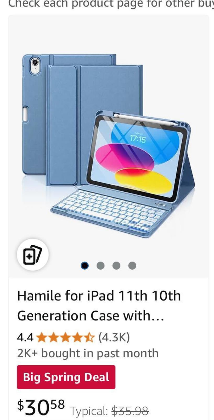 (Open box, new) iPad 11th 10th Generation Case with Backlit Detachable Keyboard