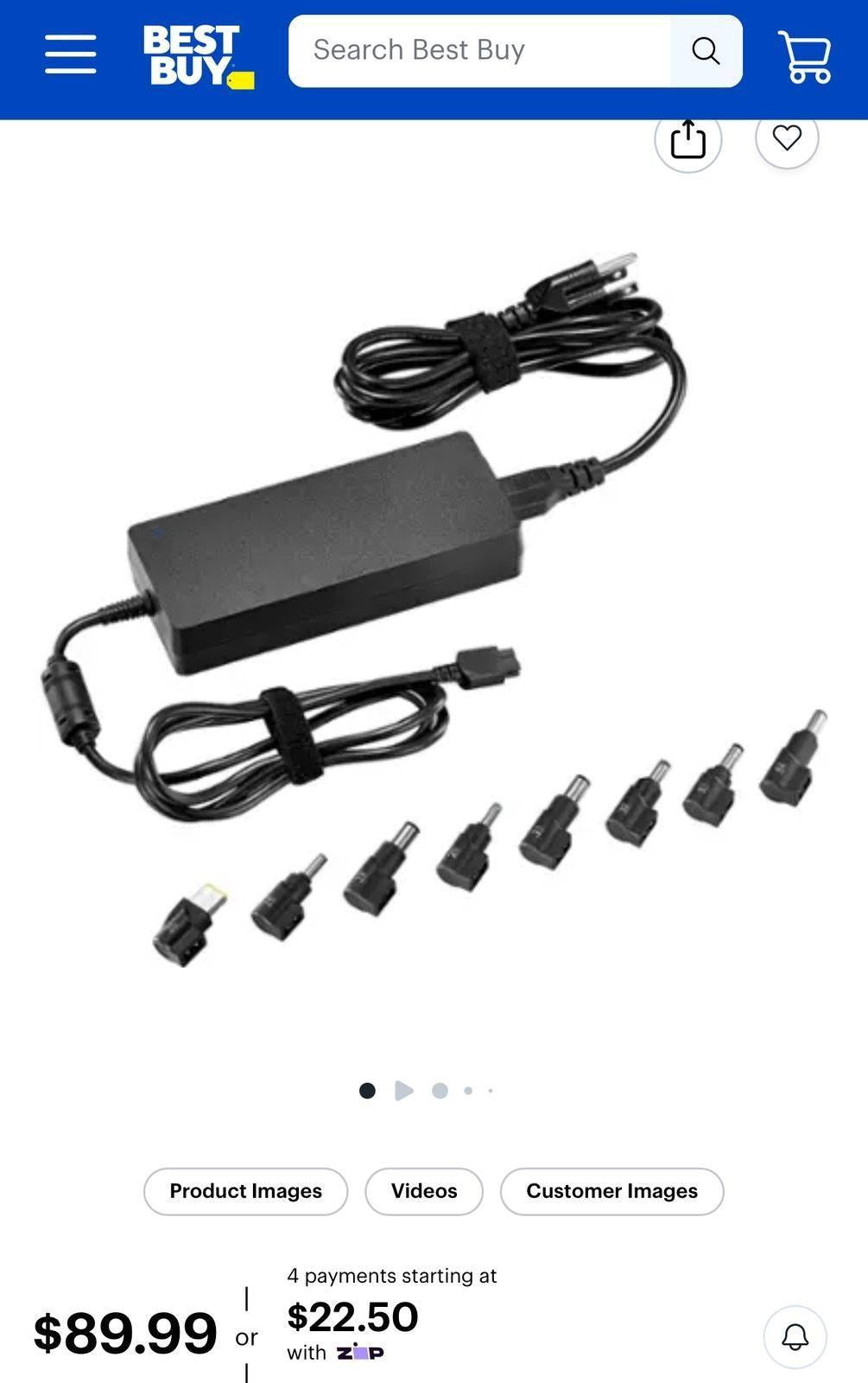 (NEW MSRP $89.99) Insignia™ - Universal 180W High-Power Laptop Charger - Black