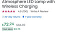 (NEW MSRP $72) Atmospheres Dimmable, multi temp Desk Lamp with Wireless Charging