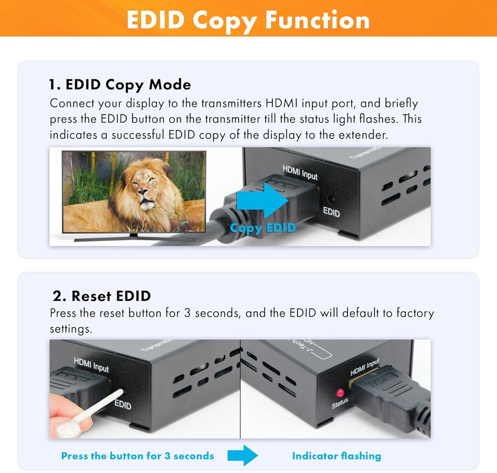 (MSRP $69.99) J-Tech HDMI Extender over Cat5e/6 (1080p) @200ft with EDID Support