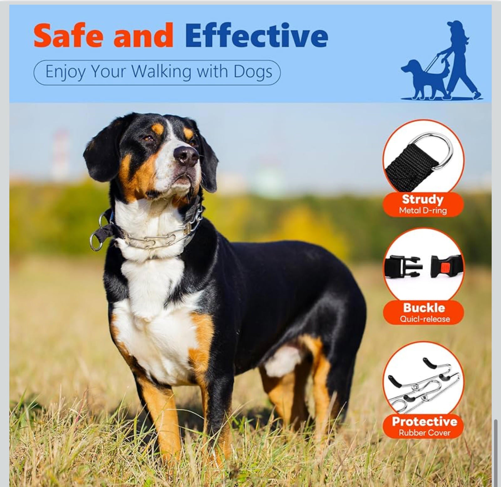 (NEW MSRP 24.99) Supet Prong No‑Pull Training Collar – Small (14-16” neck) Dogs