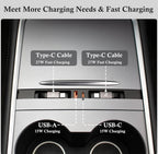 (MSRP $39.95) USB Hub Charger: Tesla Model Y & 3. Retractable 27W Type-C Cables