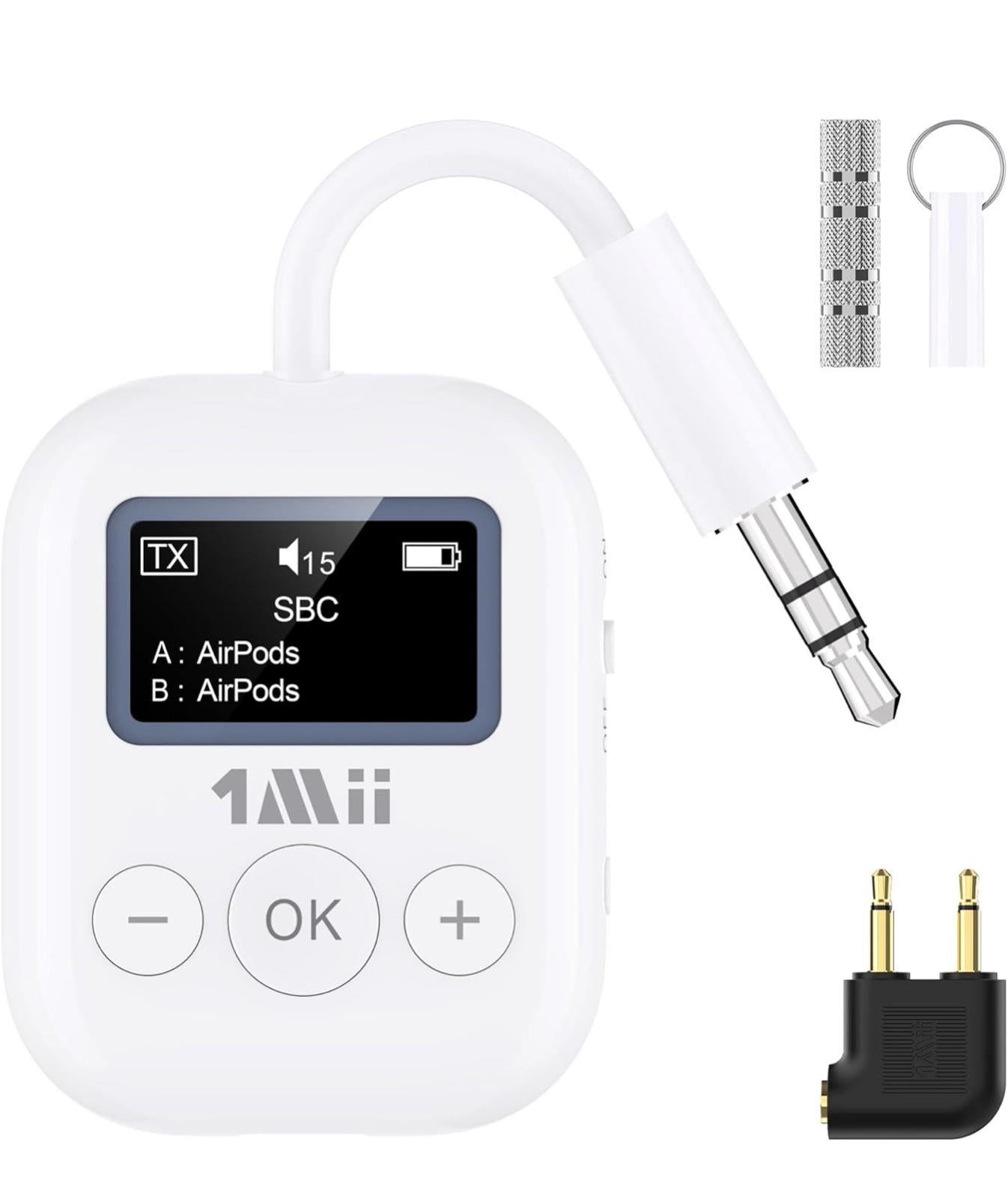 (NEW MSRP $44.99) 1Mii SafeFly Mini BT5.3 Transmitter– Low Latency, 25hr Battery