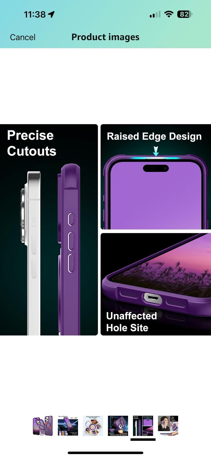 (New) Purple 360° Rotatable Magnetic Ring for iPhone 16 Pro Max Case, with Stand