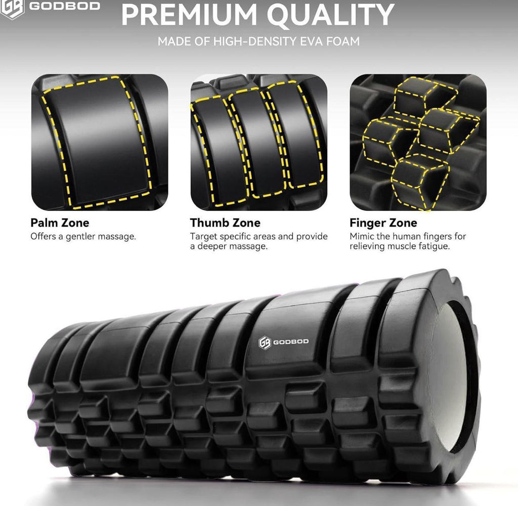 (NEW $39.99) Deep Tissue High Density Foam Roller for Recovery & Pain Relief