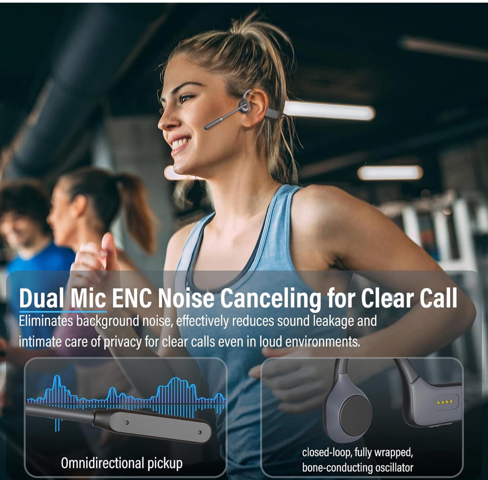 (NEW MSRP $68.99) MonoDeal DG10 Pro Bone‑Conduction Headphones – Bluetooth 5.3