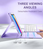 (NEW MSRP $32.28) iPad 10th/11th Gen Keyboard Case (Purple), 7-Color Backlit