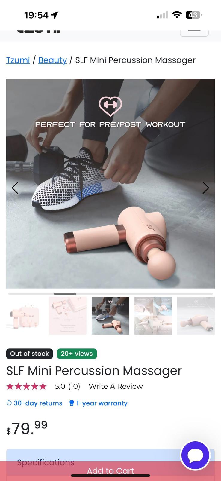 (NEW, MSRP $79.99) SLF Mini Percussion Massager