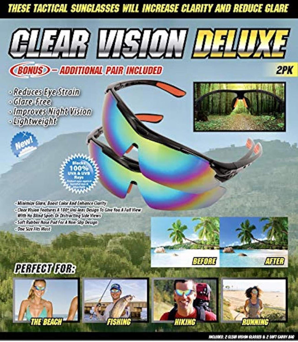 (MSRP $29.99) Tactical Sunglasses 2 Pack –Anti-Glare, Color Boost, Night Clarity