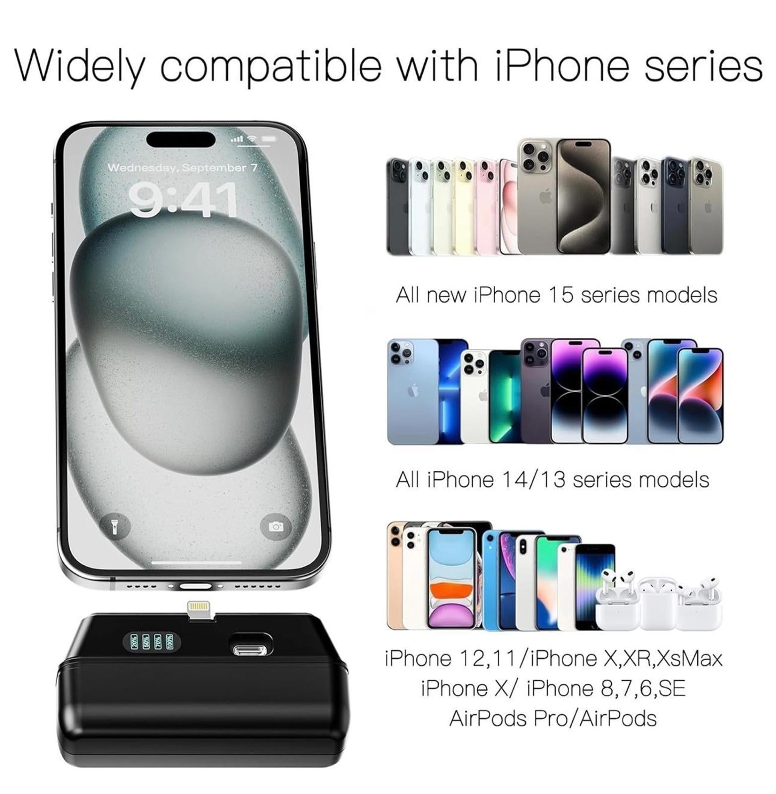 (NEW, MSRP $16.99) PINK 5000mAh Portable Charger for iPhone u0026 USB-C Devices