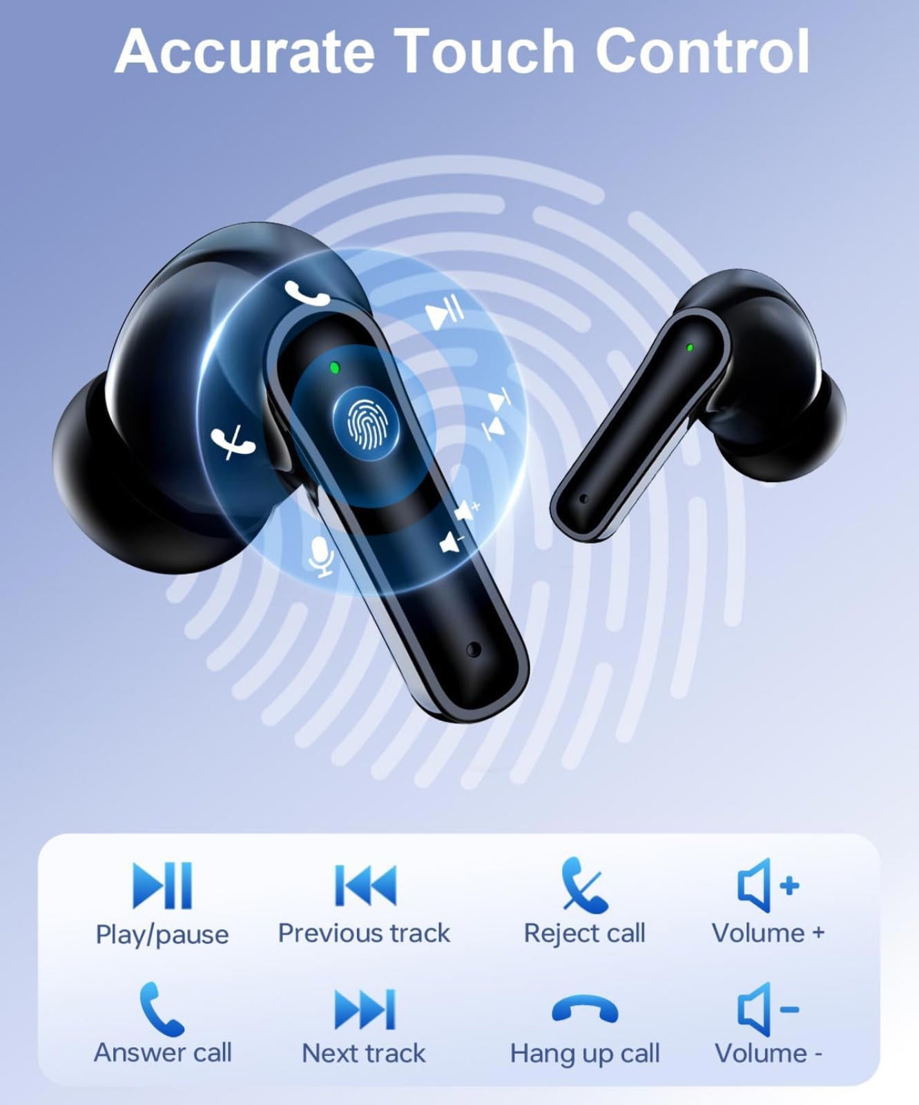 (NEW MSRP $39.99) HUIFU T12 Wireless Earbuds – 40hr Playtime, Deep Bass, LED Cas