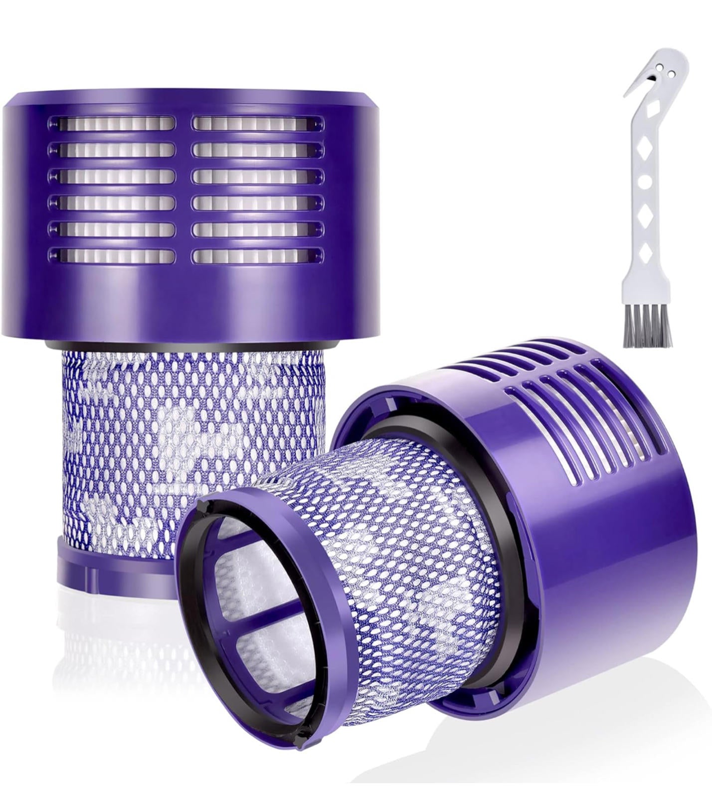 (MSRP $19.99) Leadaybetter 2-Pack Washable Filters +Cleaning Brush for Dyson V10