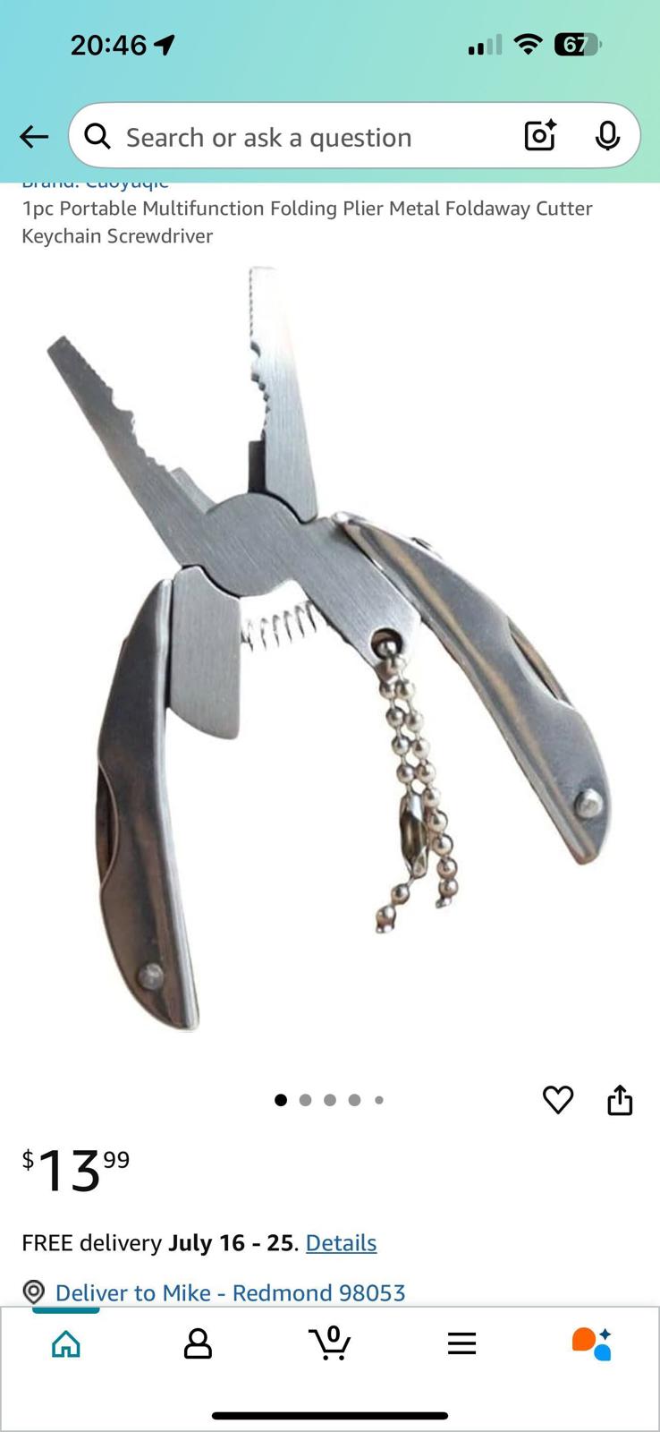 (NEW MSRP $14) Humbee Portable Multitool Folding Plier Metal Foldaway Cutter Keychain Screwdriver