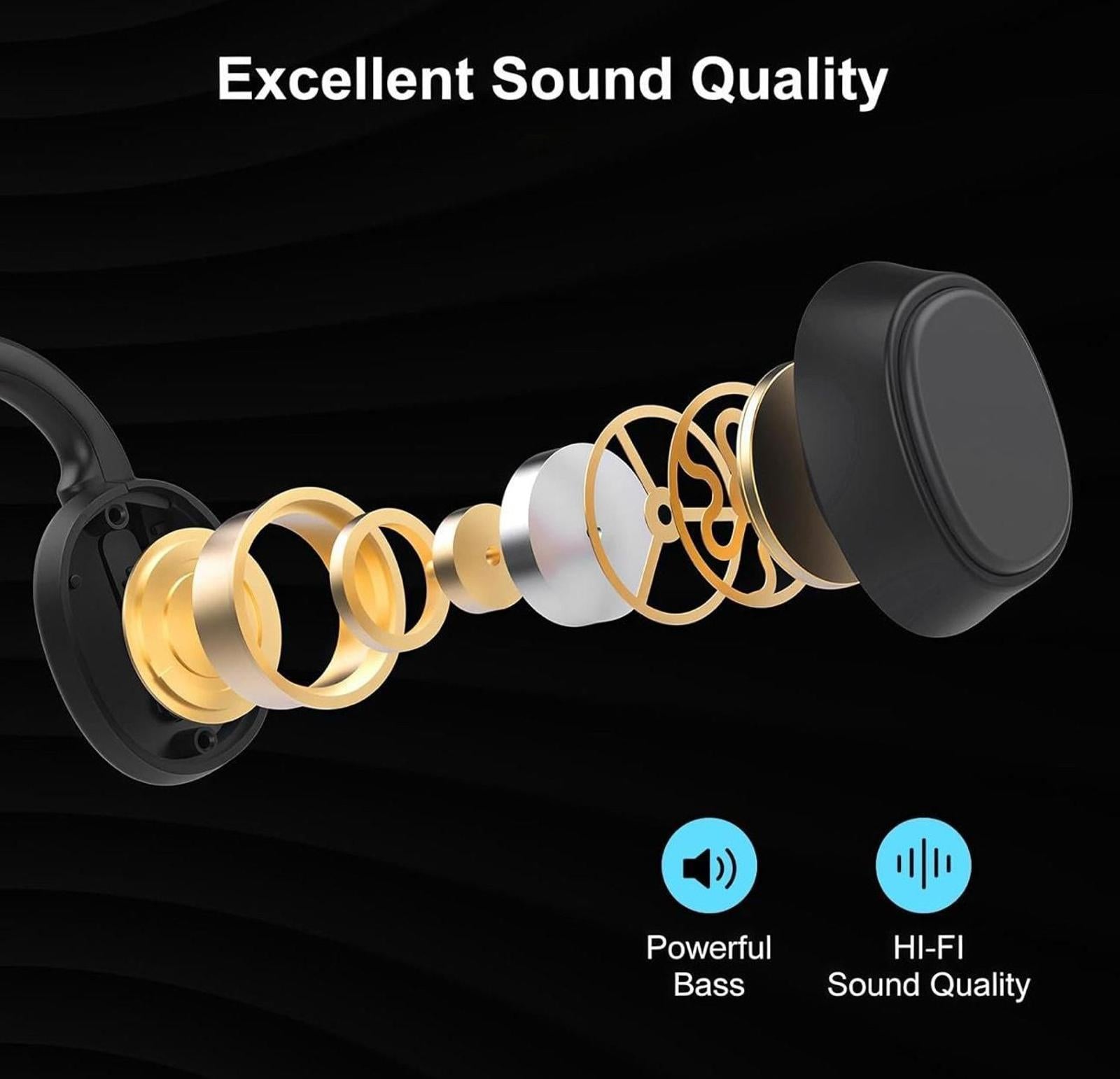 (MSRP $49.99) Bone Conduction Bluetooth Headphones, IPX5 Waterproof, 8H Playtime