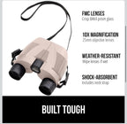 (MSRP $29.99) Gorilla Grip 10×25 Compact Binoculars – Shock-Resistant