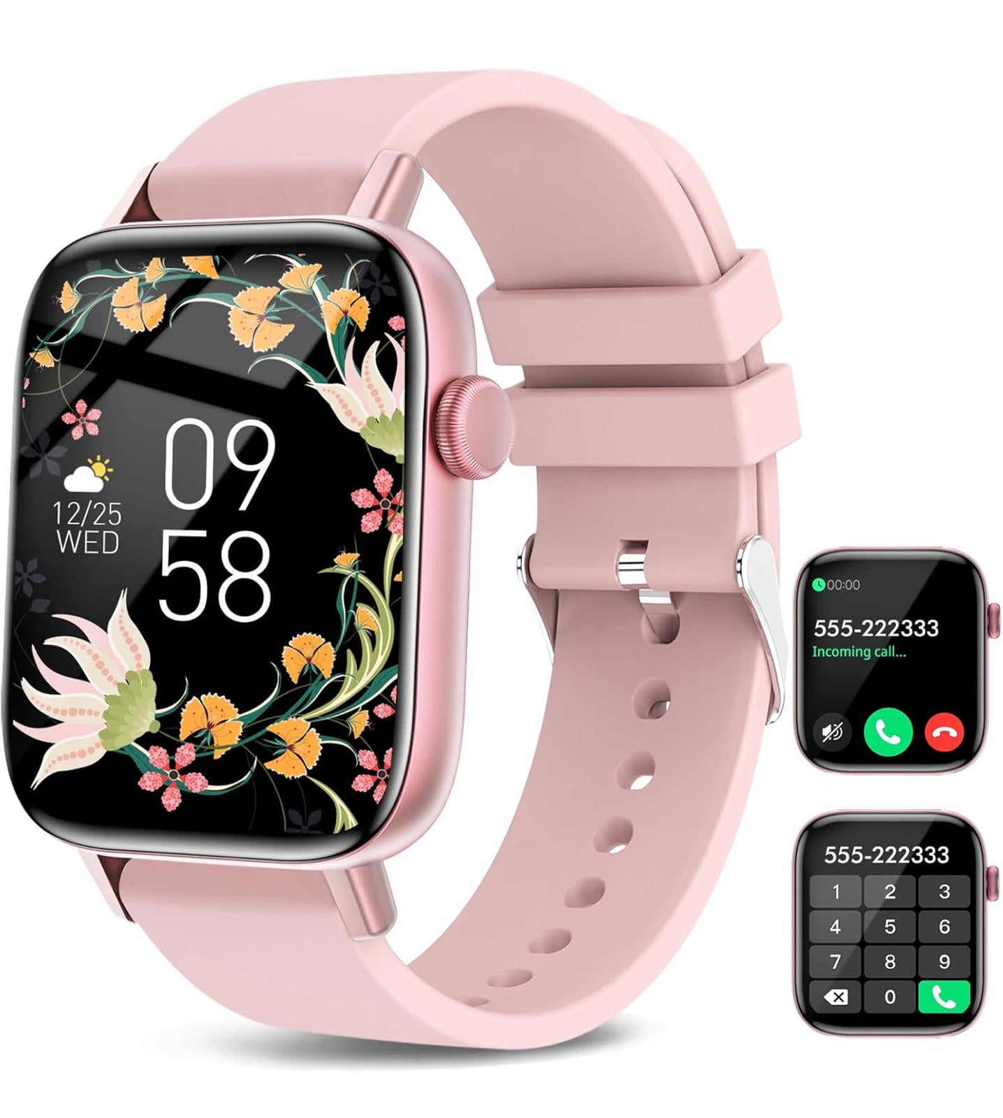 (MSRP $49.99) Smart Watch – 1.9” HD Screen, Calls, Fitness Tracking, Pink