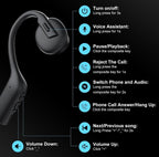 (MSRP $49.99) Bone Conduction Bluetooth Headphones, IPX5 Waterproof, 8H Playtime