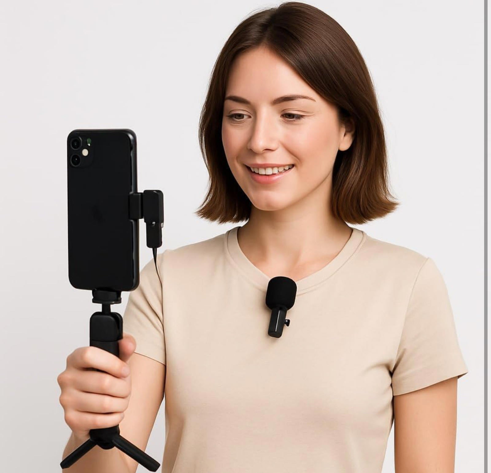 (MSRP $34.99) Dual Wireless Lavalier Mic Set w/ 3-in-1 Receiver. iPhone, Android