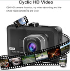 (MSRP $39.99) 3” 1080p Dash Cam 170° Wide Angle, Night Vision, G-Sensor, Loop Re